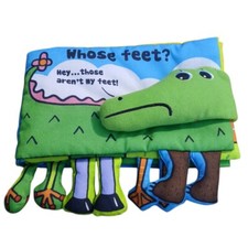 Melissa  Doug K'S Kids Whose Feet Alligator Soft Cloth Baby Toddler Book 9x7"