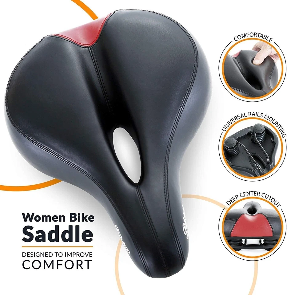 New Bicycle Saddle Bike Seat Comfort Wide Soft Sporty Memory Foam Fast Shipping - Image 4 of 4
