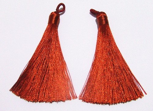 2pz nappine  in poliestere 8cmx9mm bijoux orecchini collana vari colori  - Foto 17 di 19