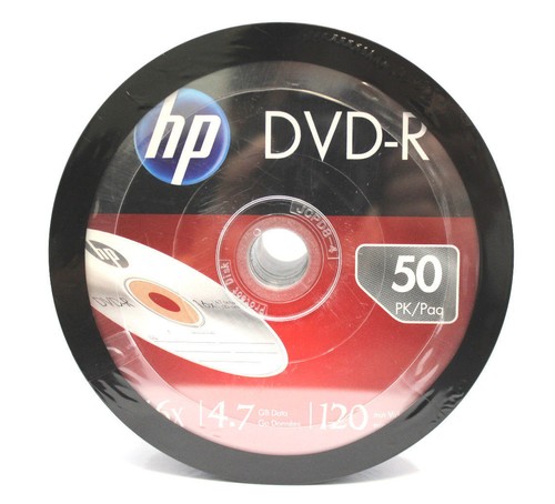 100-PACK 16X HP Logo Branded DVD-R DVDR Blank Disc Media 4.7GB Made in Taiwan - Picture 2 of 6