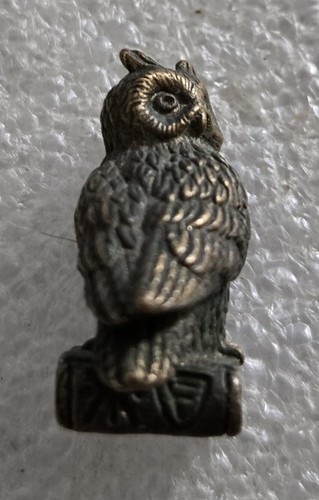 Metal Brass Owl on Book Statue Wisdom Russian Bronze with 2 Free - Picture 3 of 9