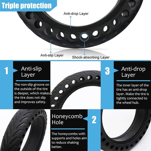 2PCS Replacement Solid Tyre 8.5" Honeycomb Tire for Xiaomi Mi M365 Pro E-Scooter - Picture 4 of 7