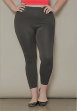 Plus Size Leggings 1X-4X Seamless Nylon Spandex Charcoal Color ITZON New