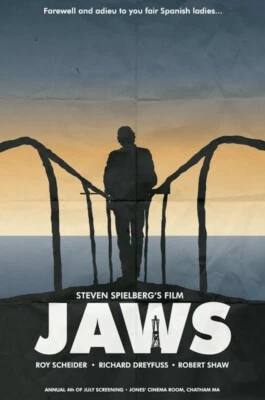 1975 Jaws Movie Poster/Print Martin Brody Quint Great White Shark 🦈🍿