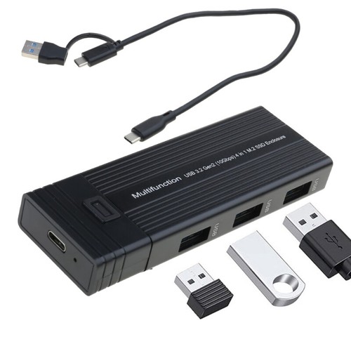 M.2 SSD Case, USB C 3.2 Adapter Rapid Transfer, Aluminum Effortless Setups - Afbeelding 3 van 8