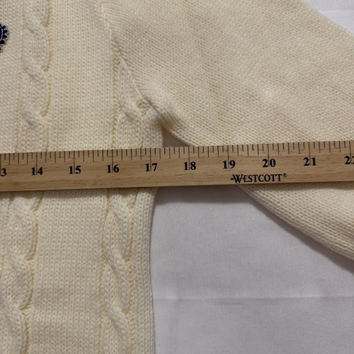 Vintage Fred Perry Women's Cream Cable Knit Cardigan Size M Button Up NWT - 第 9/10 張圖片