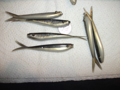 100-3"-crappie bass walleye-SHAD MINNOW-jigs-grubs-drop shot-flukes-split tails - Picture 2 of 8