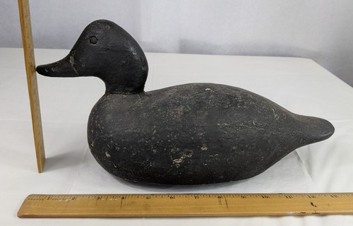 Handmade Wooden Black Duck Decoy Hunting Folk Art Carved Bird Primitive Decor 1 - Picture 17 of 17
