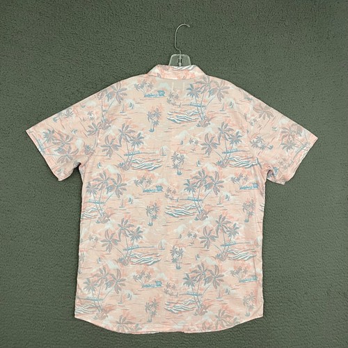 RIP CURL Shirt Mens XL Pink Floral Tropical Button Up Hawaiian Skater Beach Dad - Picture 7 of 8