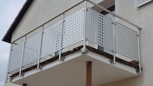 Edelstahl Balkon Geländer Alu Eloxiert Lochblech Balkon Geländer Mit Statik - Bild 2 von 3