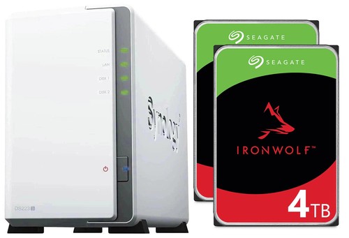 Synology Diskstation DS223j 8TB NAS Server (2x4TB) Seagate IronWolf