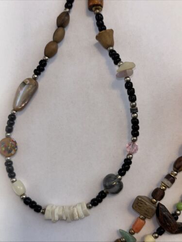 Beads of the World Vintage Necklace W/ Bell - Carved Stone fetish Animal Designs - Picture 4 of 7