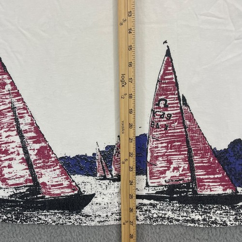 Vintage Segel T-Shirt Herren Large Maritim Strand 90er Kurzarm Rundhals USA - Bild 10 von 10
