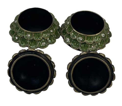 Set of 2 VTG Bombay Company Christmas Tree Brass Trinket Boxes Votive Holders - Picture 7 of 7