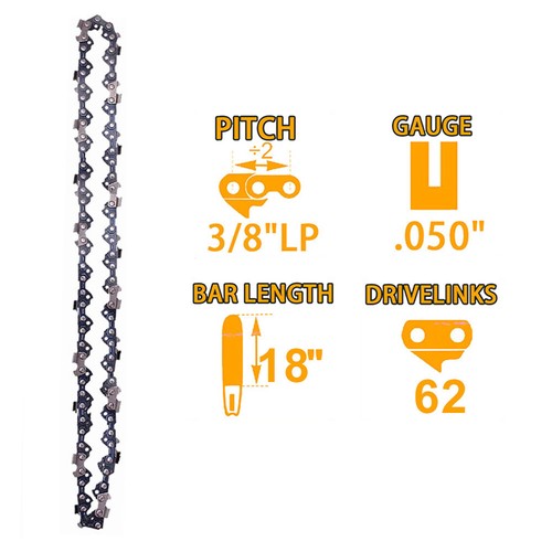 1/2/3/4 Stück Sägekette Für Kettensäge 58cm 3/8" LP 1,3mm 62TG Halbmeißel Kette - Bild 16 von 19