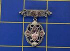 Vintage 1928 Art Deco Bar Brooch Pink Crystal Rhinestones Dangle Teardrop
