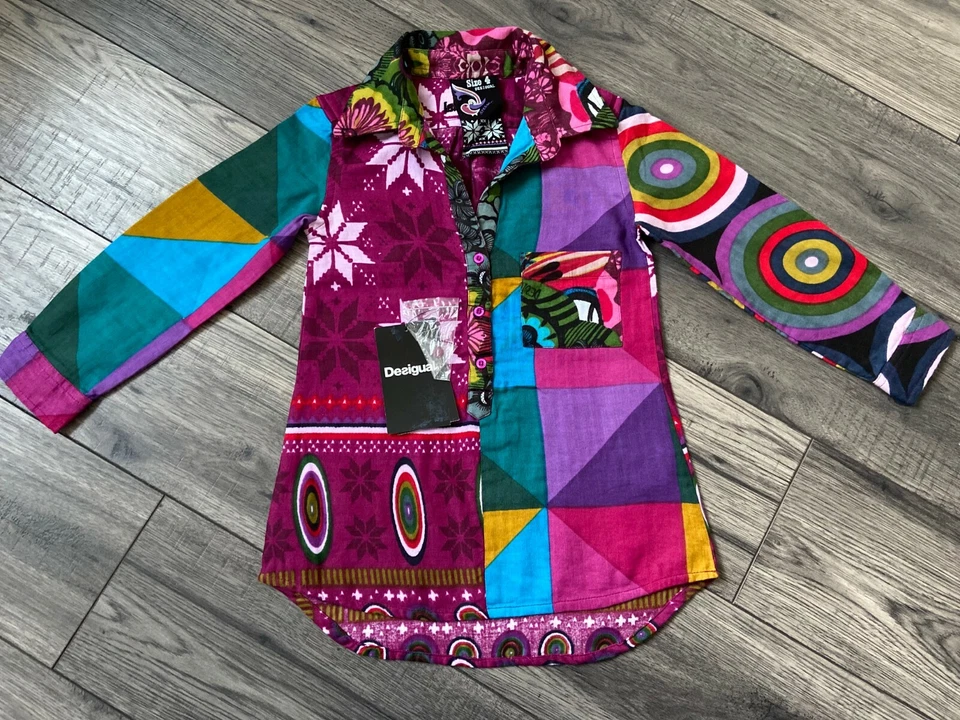 Camiseta Gráfica Larga Desigual Para Niñas De 4 Años BNWT - Imagen 3 de 4