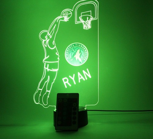 Minnesota Timberwolves NBA Basketball Player Light Up Lamp LED Personalized Free - Picture 8 of 12