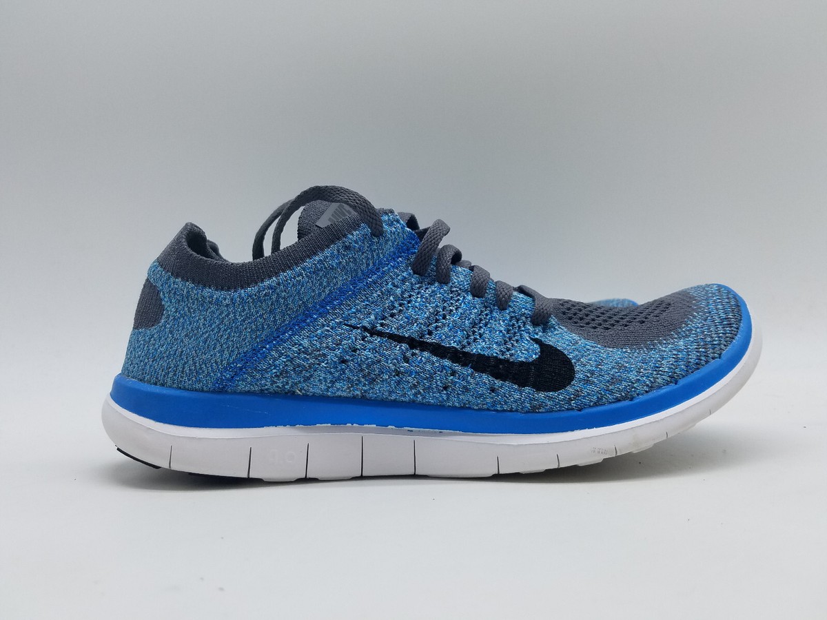 Nike Free 4.0 Flyknit Men's Size 8 Running Shoes Gray Blue Nike Free 4.0 Flyknit Men's Size 8 Running Shoes Gray Blue