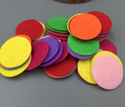 100PCS Mixed Colors Die Cut Felt Circle Appliques Cardmaking decoration 30mm  - Zdjęcie 2 z 3