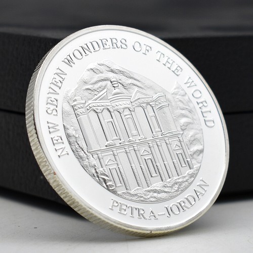 Jordan Petra Nuevo Siete Maravillas del Mundo Metal Regalo Coleccionar Medalla Moneda Plata - Imagen 8 de 12