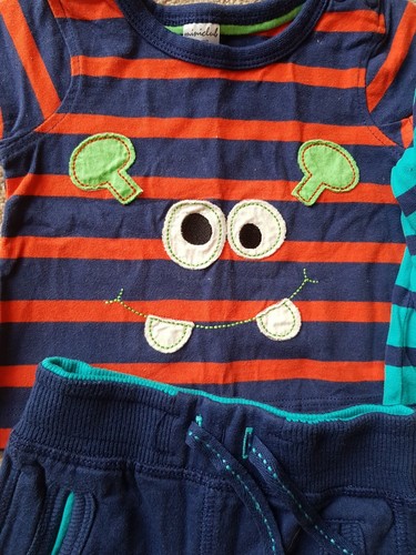 Miniclub Baby Boys 2pk Top And Trouser Outfits*EUC*striped*joggers*bright*cute - Picture 2 of 5