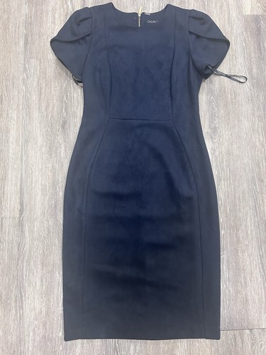 Calvin Klein Etuikleid dunkelblau Tulpenärmel zeitlos Tag/Abend Größe 4 - Bild 3 von 13