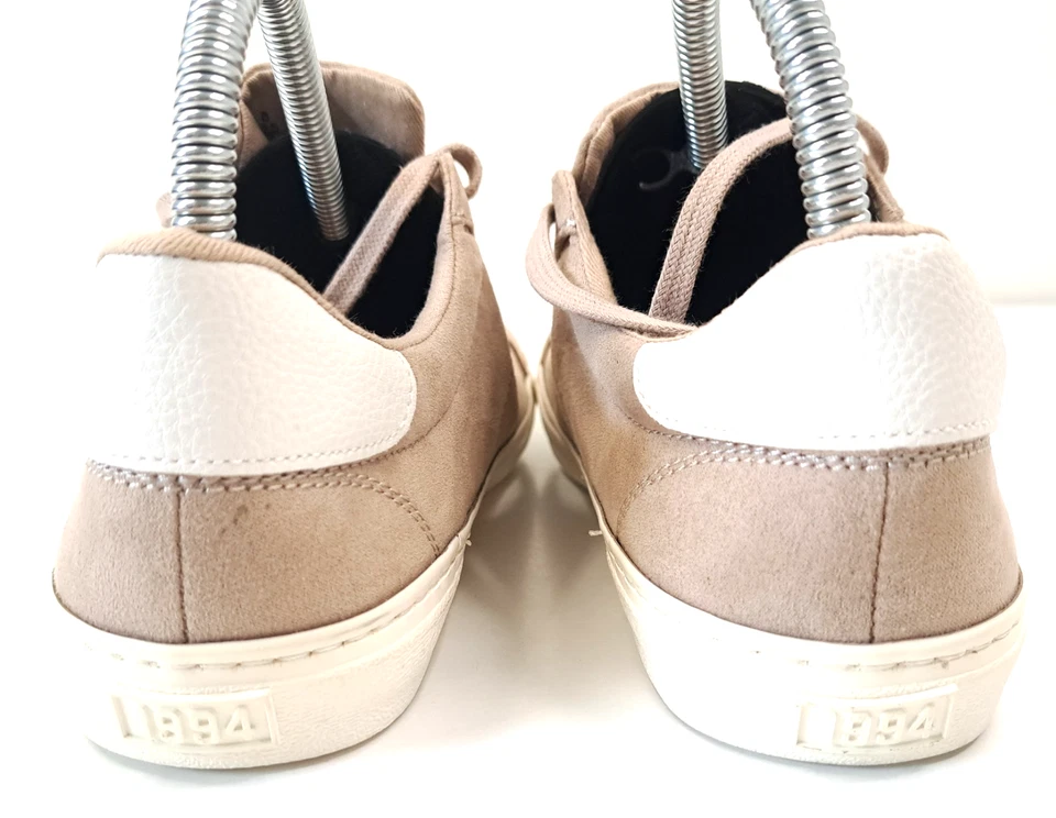 Y2K OLD NAVY Court Sneakers Women's 8 Light Taupe Tennis Shoe Preppy - Image 3 of 4