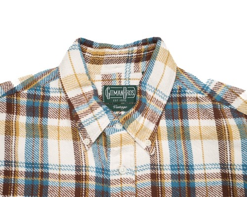 Gitman Vintage $265 White Brushed Triple Yarn Plaid Oxford Button Down Shirt XXL - Picture 2 of 7