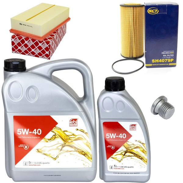 MotoröL Filter Set 5W-40 6 Liter + ÖLablassschraube FüR VW Passat 2.0 TSI 3G5-image