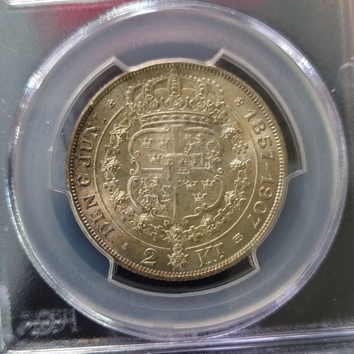 1907-EB SWEDEN, 2 KRONOR, 50TH ANNIVERSARY, PCGS MS65, #579326.65 / 27820005 - Picture 8 of 8
