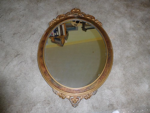 Antiker ovaler Spiegel, 28" x 18", 20er Jahre - Bild 1 von 3