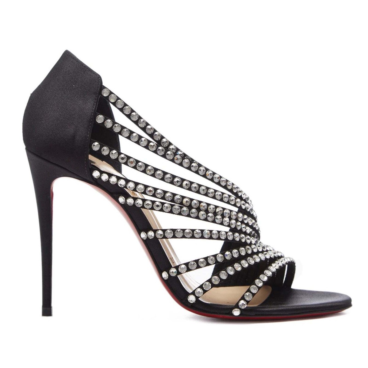 Christian Louboutin Norina Strass 100 Black Crystal Strap Sandal