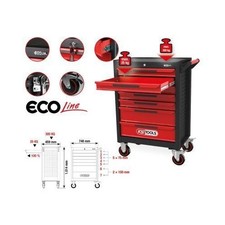 ECOline SCHWARZ/ROT Werkstattwagen mit 7 Schubladen KS TOOLS 897.0007