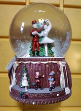Nutcracker and Ballerina Musical Water Snow Globe Music Box Kingdom NIB