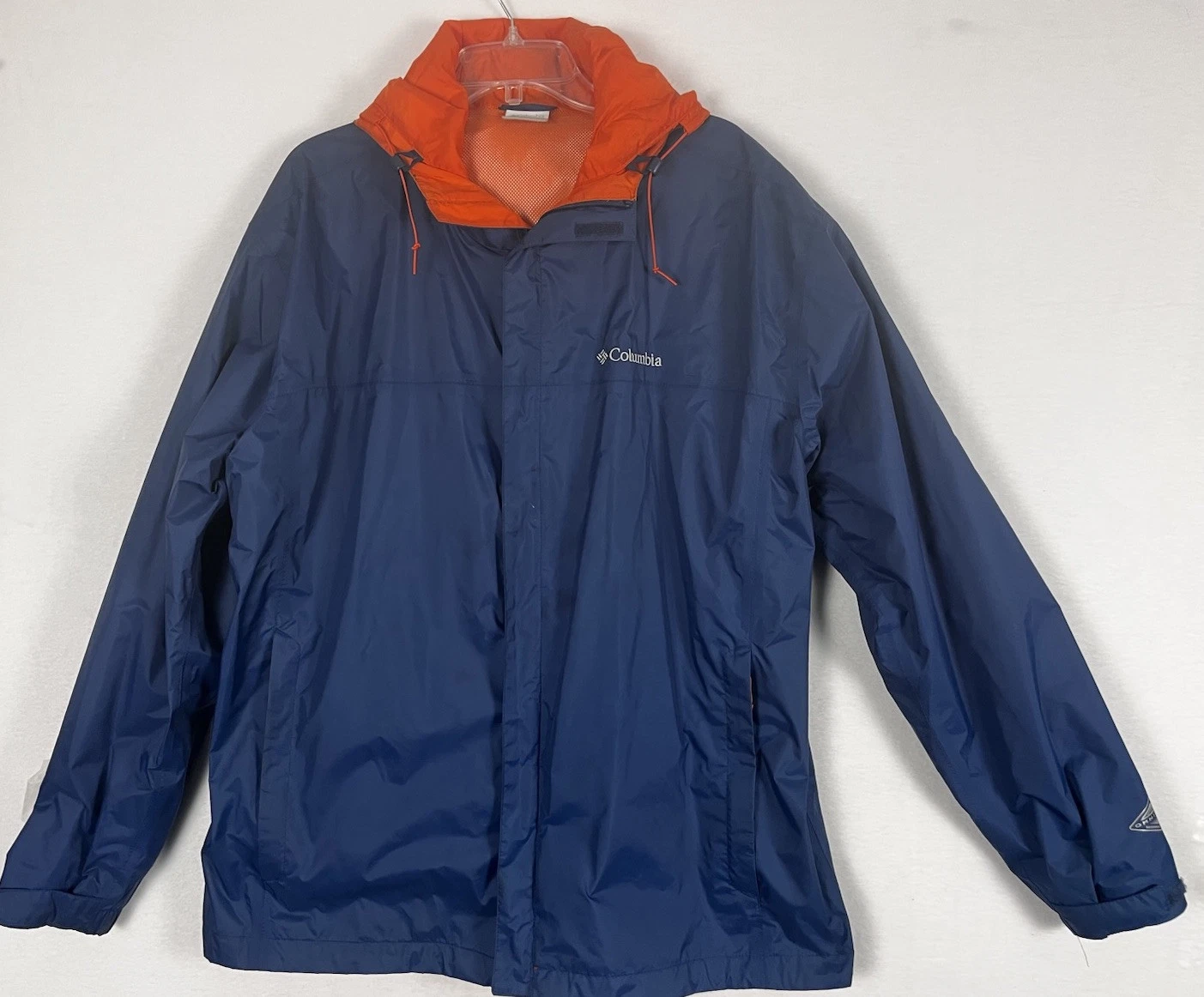 Columbia Jacket Mens X-Large Blue Omni Tech Waterproof Windbreaker Mesh Lined