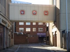 Photo A2 Mortar boards over Well Street Coventry A walkway over Well Str c2021