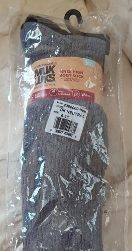 Neu Muk Luks Damen hohe kniehohe Stiefelsocken 3 Paar dunkelneutral grau schwarz - Bild 2 von 6
