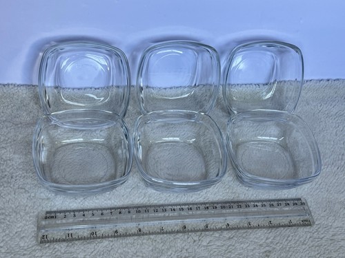Juego de 6 cuencos cuadrados de vidrio transparente Duralex Francia vintage 4-1/2x1-3/4 2 lb 10,4 oz - Imagen 2 de 24