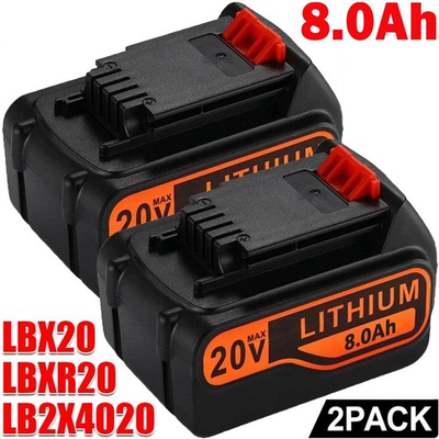#ad 2Pack LB2X4020 20V 8.0AH Lithium Battery for Black Decker 20 Volt LBX20 LBXR20 $37.99