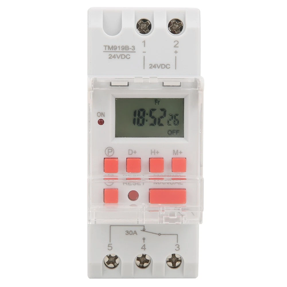 DC24V 30A Weekly 12/24hrs Timer Switch On Off Control Programmable Time Relay
Opens in a new window