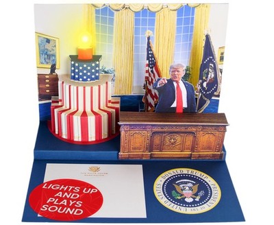 Pop up Birthday Card with Light & Sound Features Real Donald Trump Voice Message