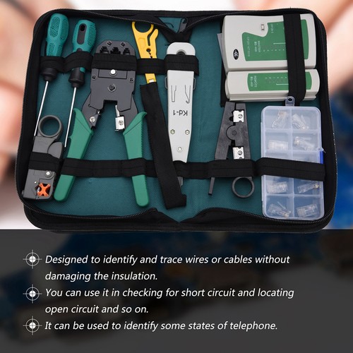 Lan Network Service Tool Kit Cable Tester Kit 11-Piece Combination Kit For AM - Afbeelding 2 van 24