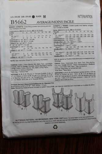 Butterick B5662 Corsé Top Bustier Disfraz Historia Talla 6-14 Patrón Sin Cortar - Imagen 2 de 3