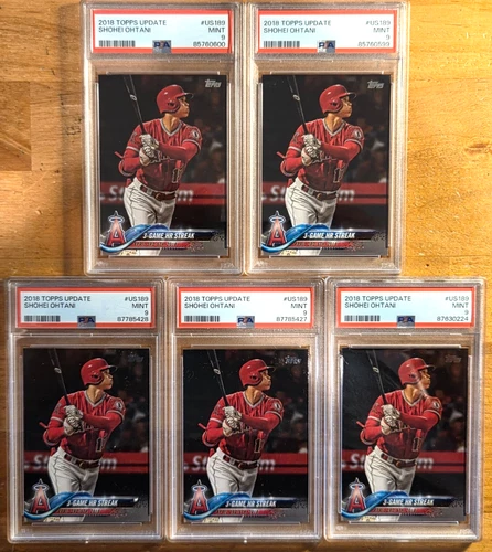 5X SHOHEI OHTANI 2018 TOPPS UPDT ROOKIE CARDS RC LOT #US189 ALL PSA 9 MINT! MVP!