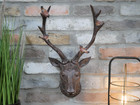 Wall Mounted Stag Head Deer 44cm Sculpture Large Vintage Reindeer Ornament Xmas