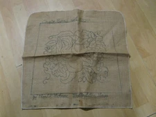 Vintage Pearl K McGown Primitive Hooked Chair Seat Pattern on Burlap