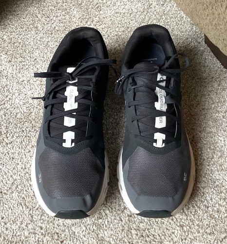 Nice Mens On Cloud Cloudrunner Running Jogging Shoes Size 10 Black Grey White - Bild 3 von 5