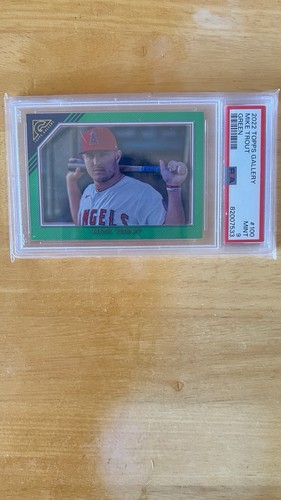 2022 Topps Gallery - Mike Trout #100 Green 86 /125 PSA 9