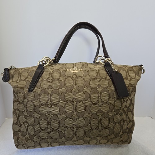 Coach Signature Kelsey F36625 Brown Orig Hangtag **MISSING SHOULDER STRAP** - Picture 2 of 23